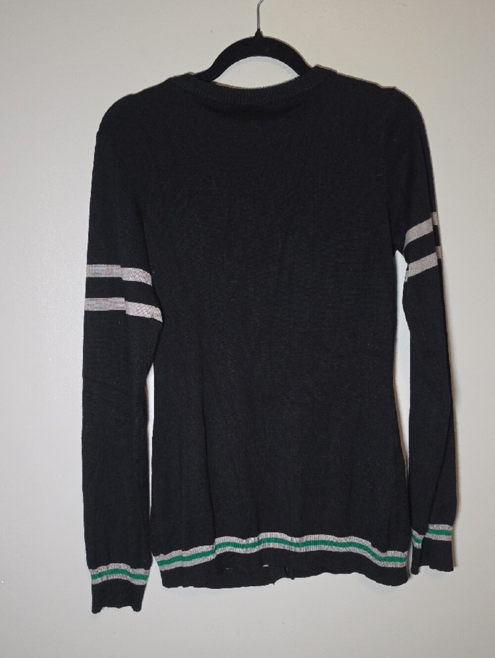 Warner Bros. Black Slytherin Crest Button Cardigan with Green & Silver Trim - Picture 6 of 6